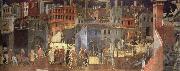 Ambrogio Lorenzetti The Effects of Good Government in the city oil on canvas